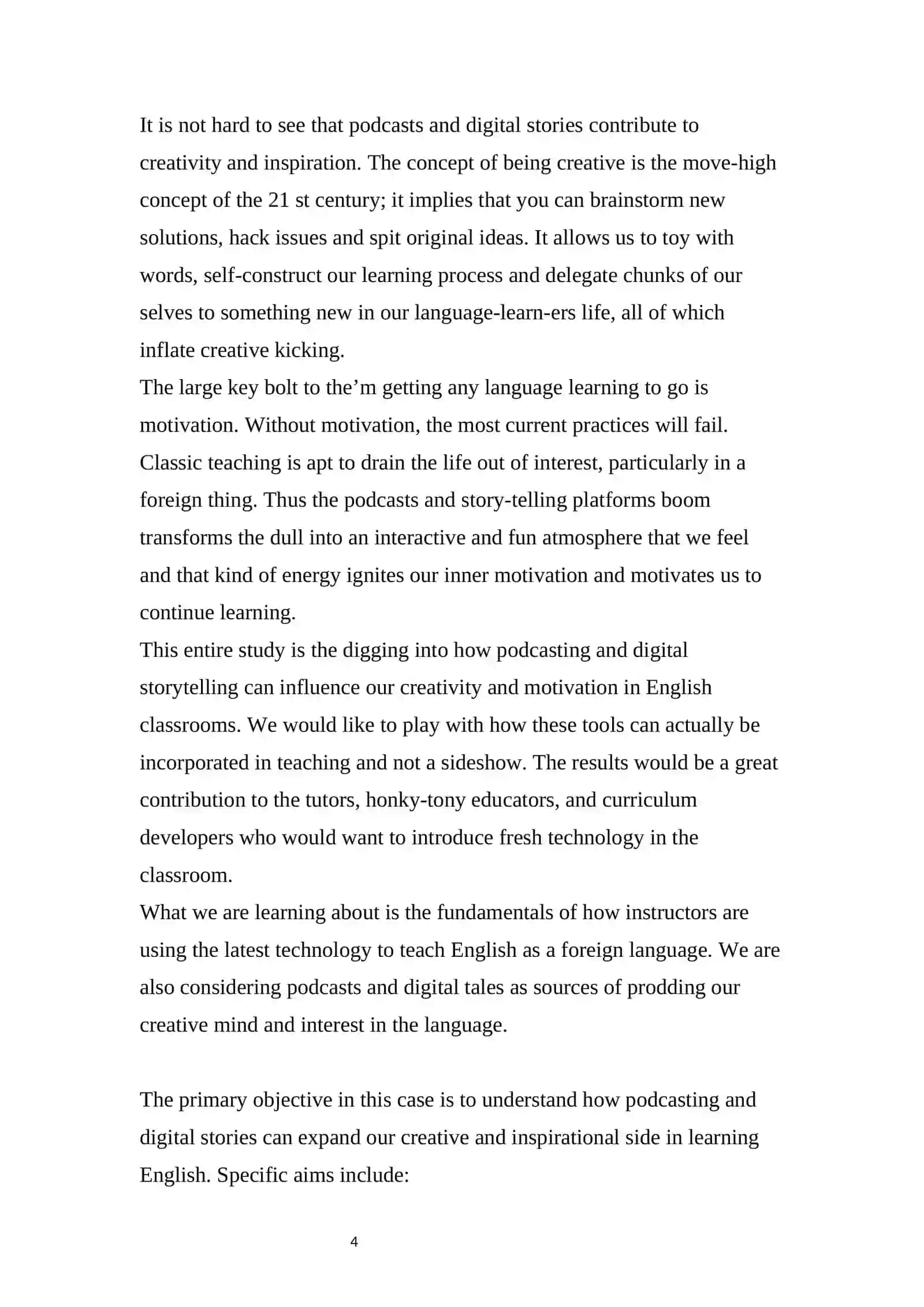 PODCASTING AND DIGITAL STORYTELLING: INSPIRING CREATIVITY AND MOTIVATION IN ENGLISH LANGUAGE LEARNERS 4