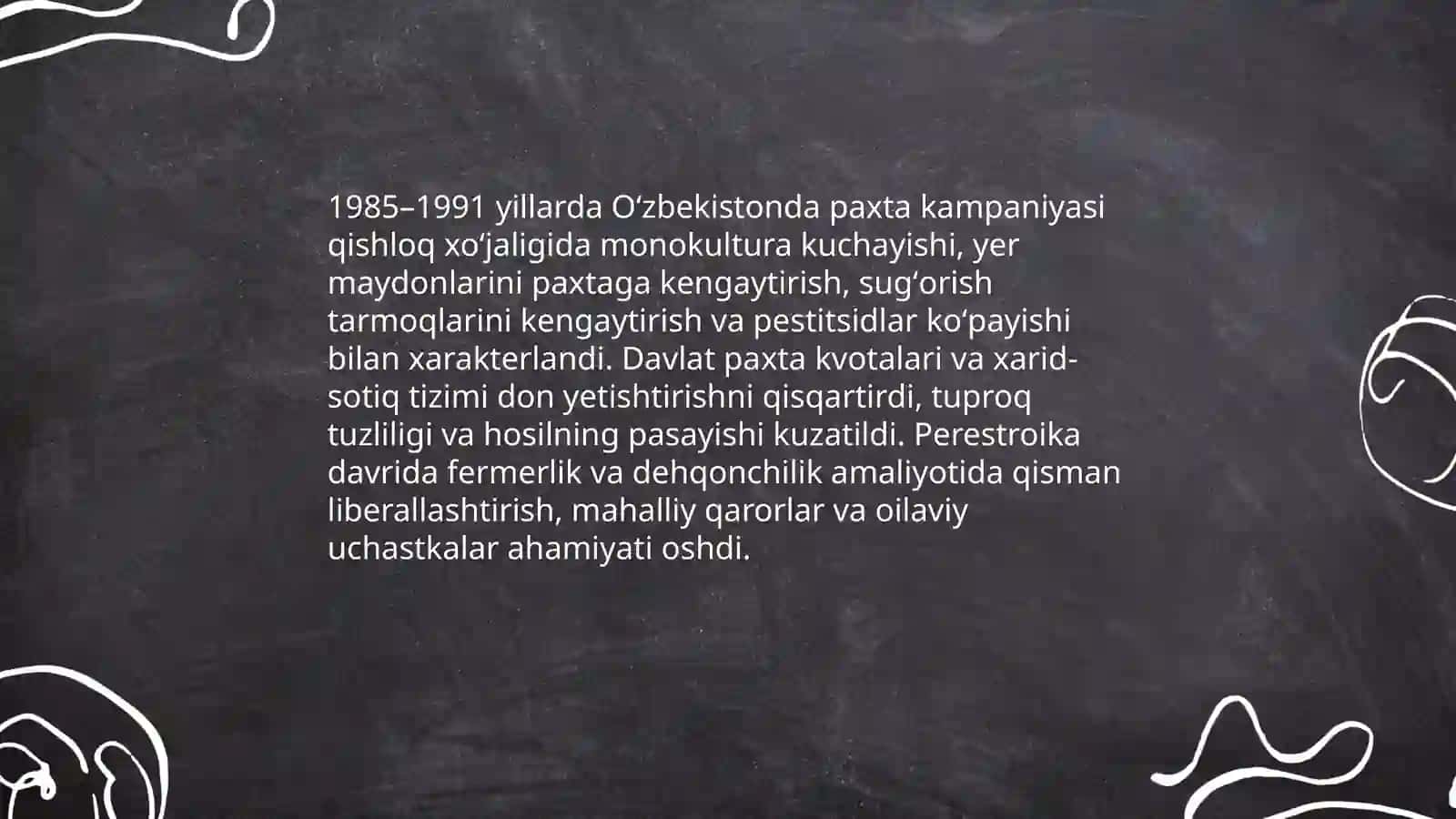 Oʻzbekiston iqtisodiy va siyosiy jarayonlar (1985-1991) 4