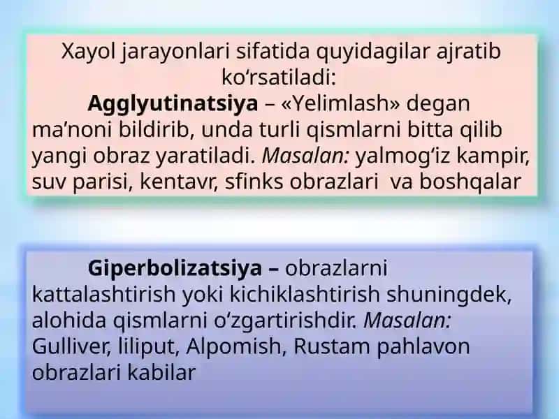 Xayoljarayonlari va Xayol Turlari 4