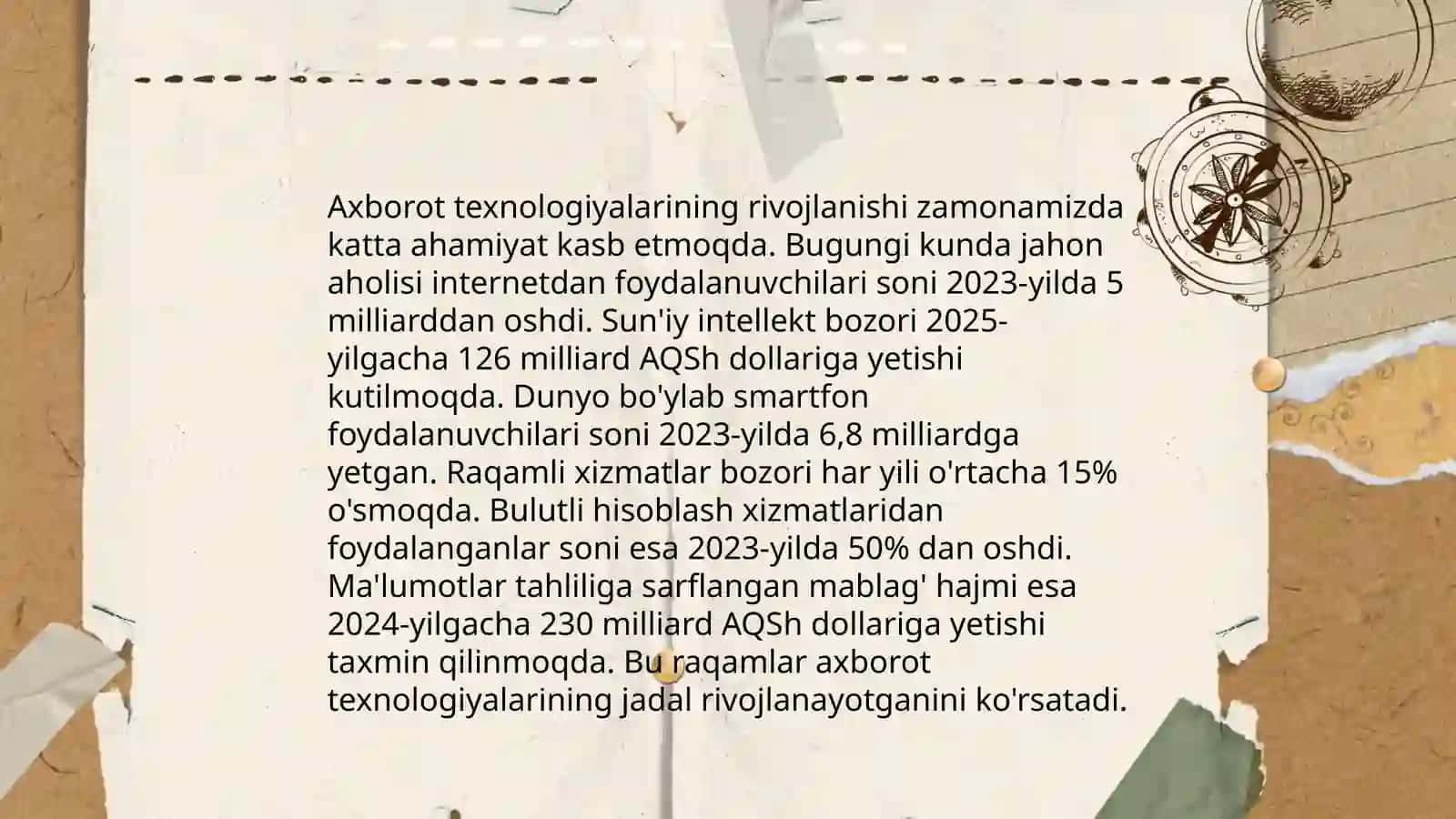 Axborotlashgan jamiyat va unda axborotning oʻrni hamda axborot erkinligi 4