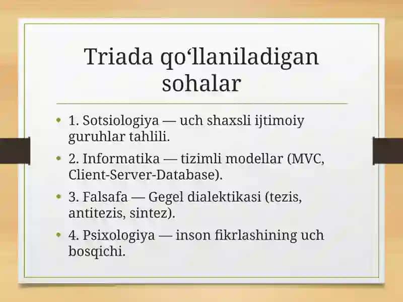 Xoare triadalari va tetradalariga tarjimasi 4