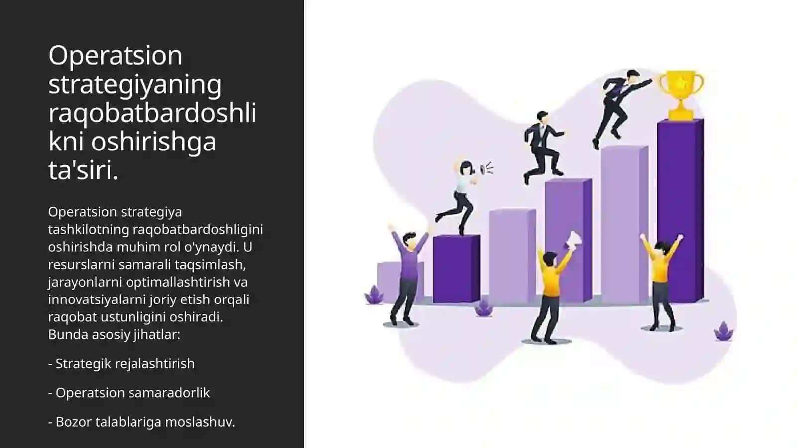 Operatsion strategiya tashkilotning operatsion tizimini yaratishdagi asos sifatida 4