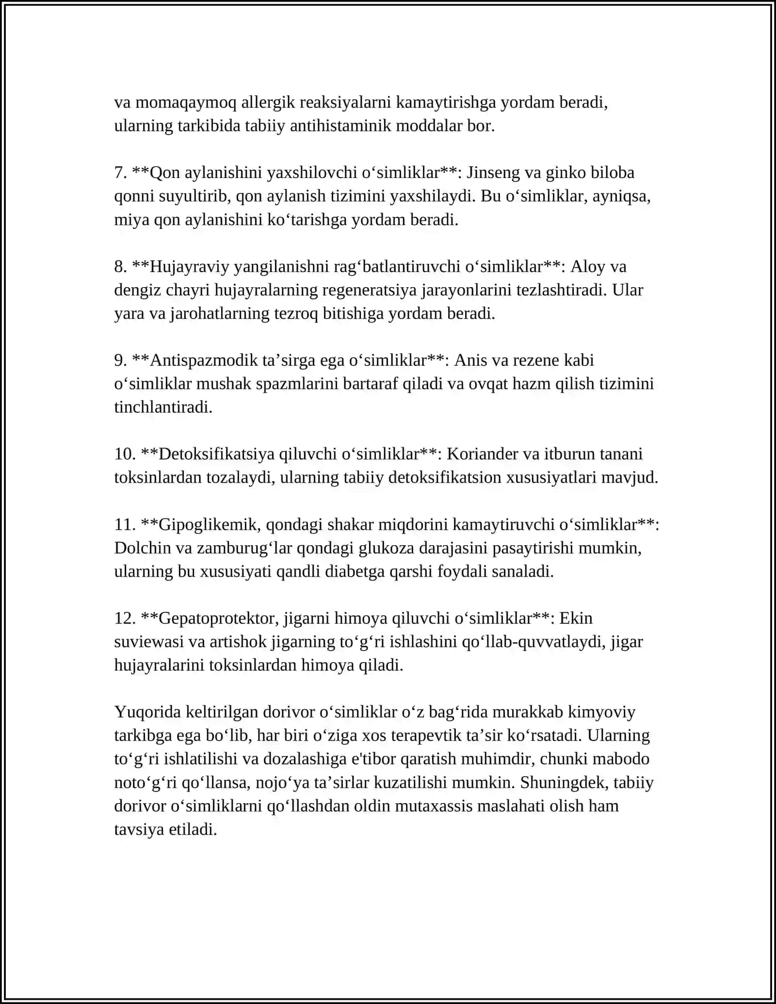 Dorivor O‘simliklarning Farmakologik Tasnifi 4