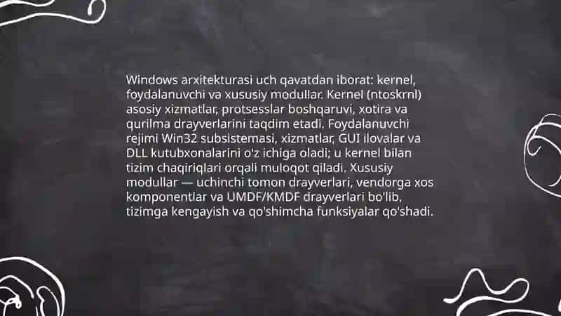 Windows operatsion tizimining umumiy tasnifi 4