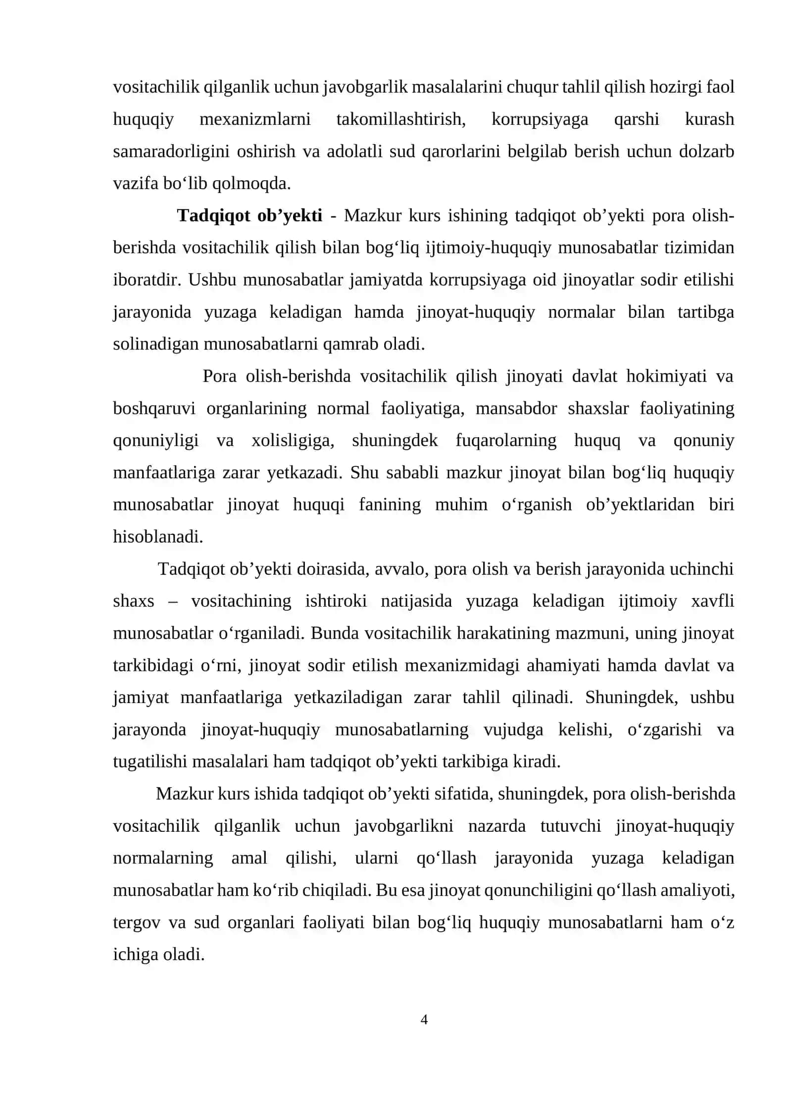 Pora olish-berishda vositachilik qilganlik uchun javobgarlik 4