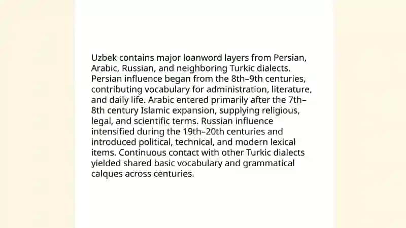 Borrowings and loanwords in English and Uzbek 4