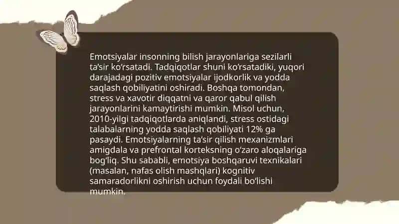 Bilish jarayon va emotsiyalar 4