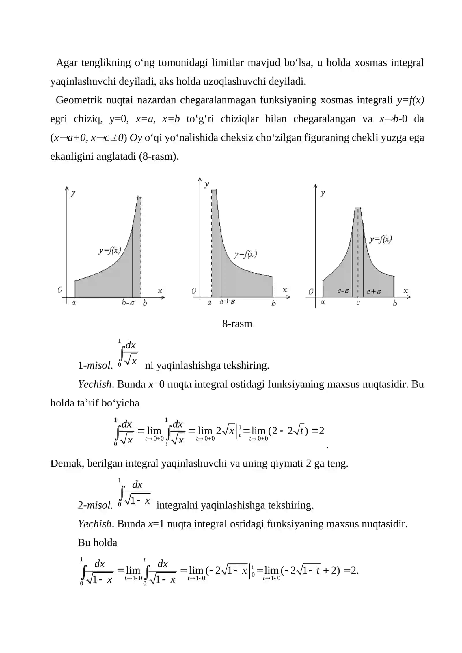 Matematik Analiz - Aniq integral mavjudligi 4