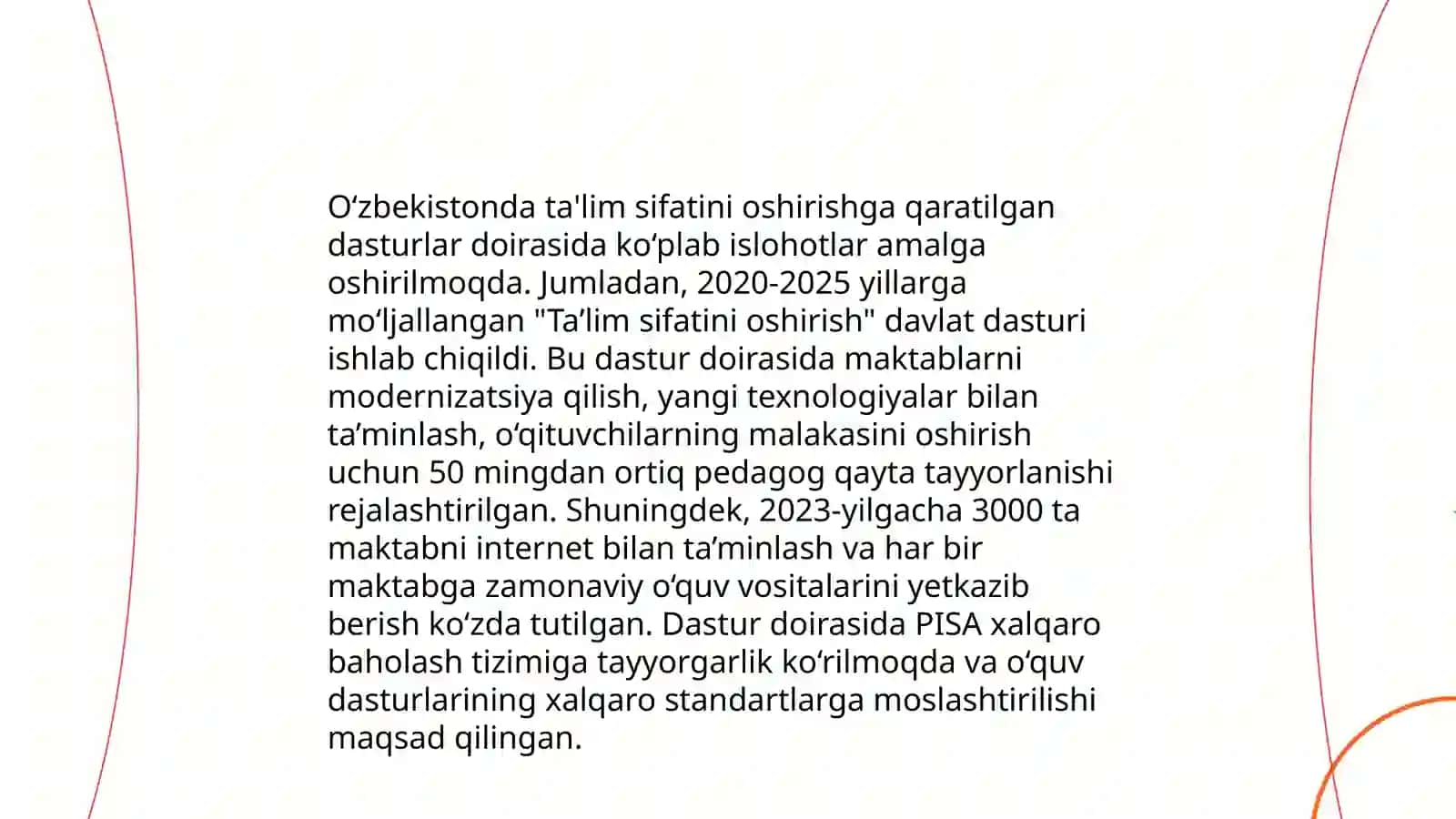 Ozbekiston respublikasida talim soxasida amalga oshirilyotgan isloxotlar 4