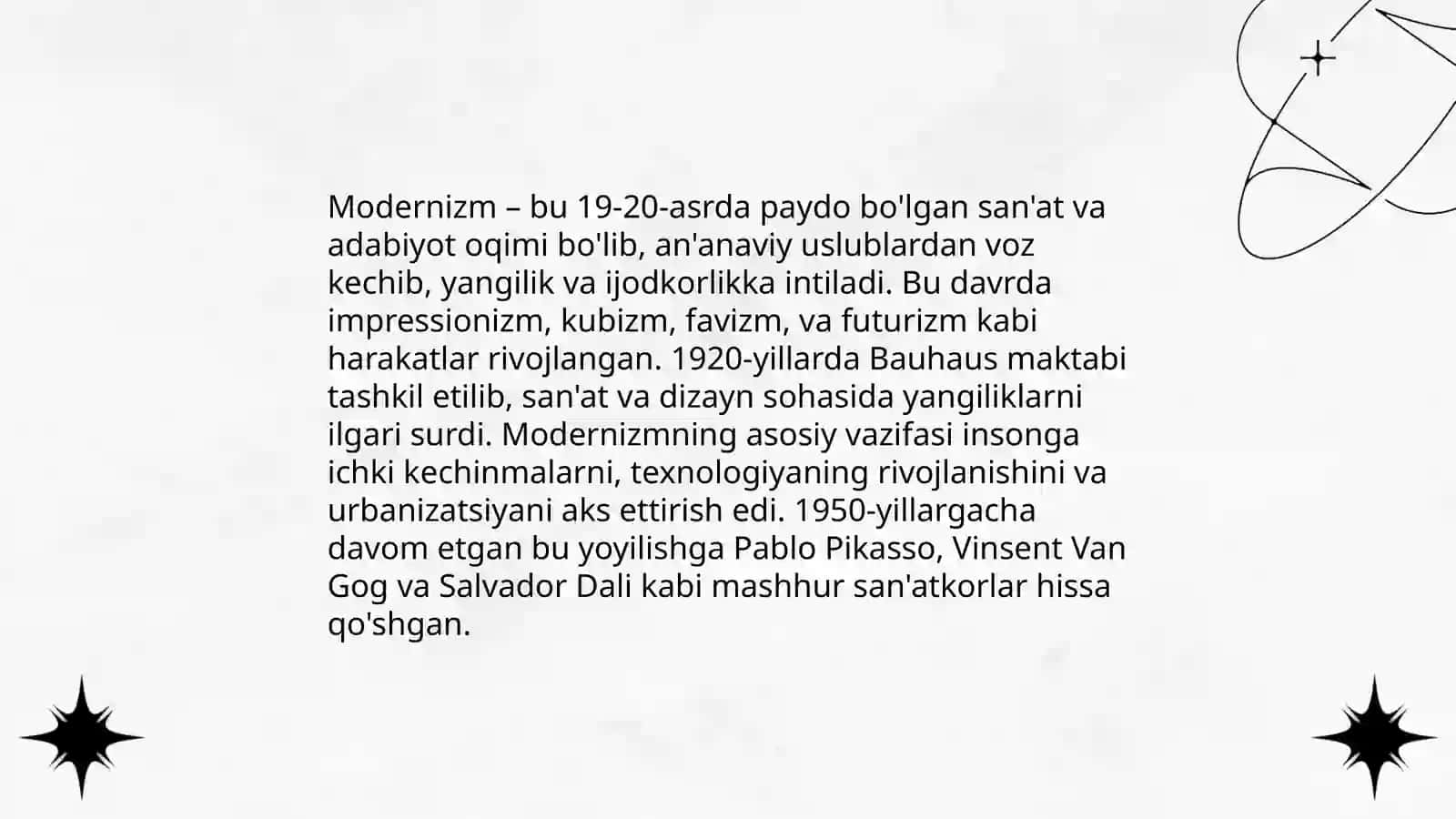 Modernizm uslubi 4