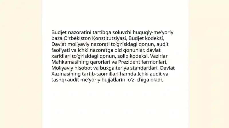 Iqtisodiyotni modernizatsiyalash sharoitida budjet nazoratini tashkil qilish 4