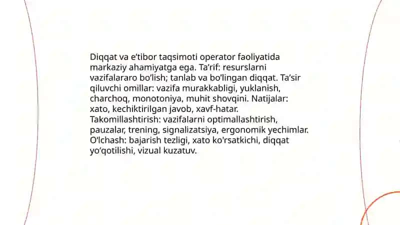 Operatorning faoliyatida bilish jarayonlarining òrni 4