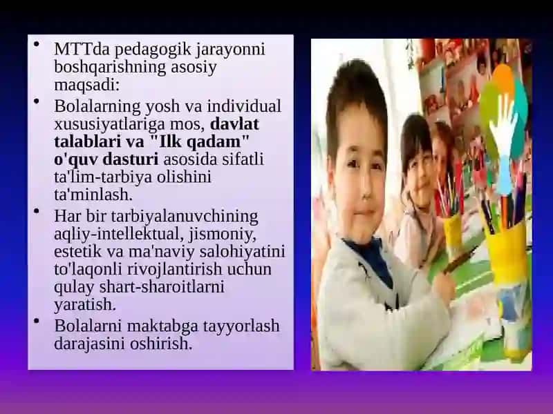 Maktabgacha ta`lim tashkilotlarida  pedagogik jarayonlarni boshqarish 4