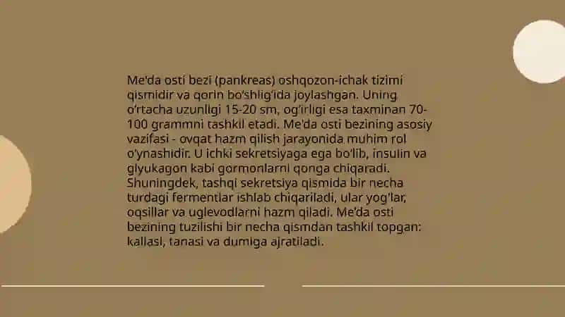 Me'da osti va buyrak usti bezlar fiziologiyasi 4