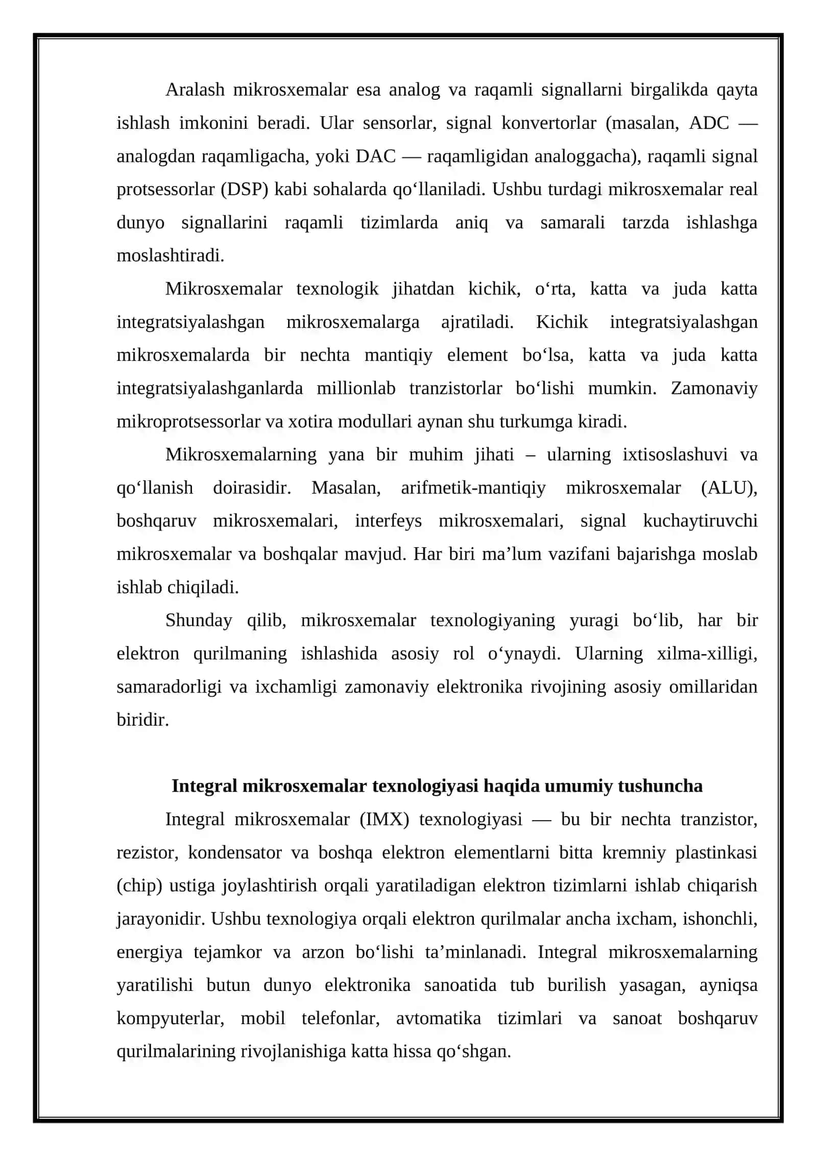 Mikroelektronika elementlari. Mikrosxemalar va ularning turlari 4