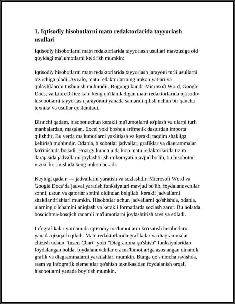 Iqtisodiy axborotlarni matn redaktorlari vositalaridan foydalanish dasturlari 4
