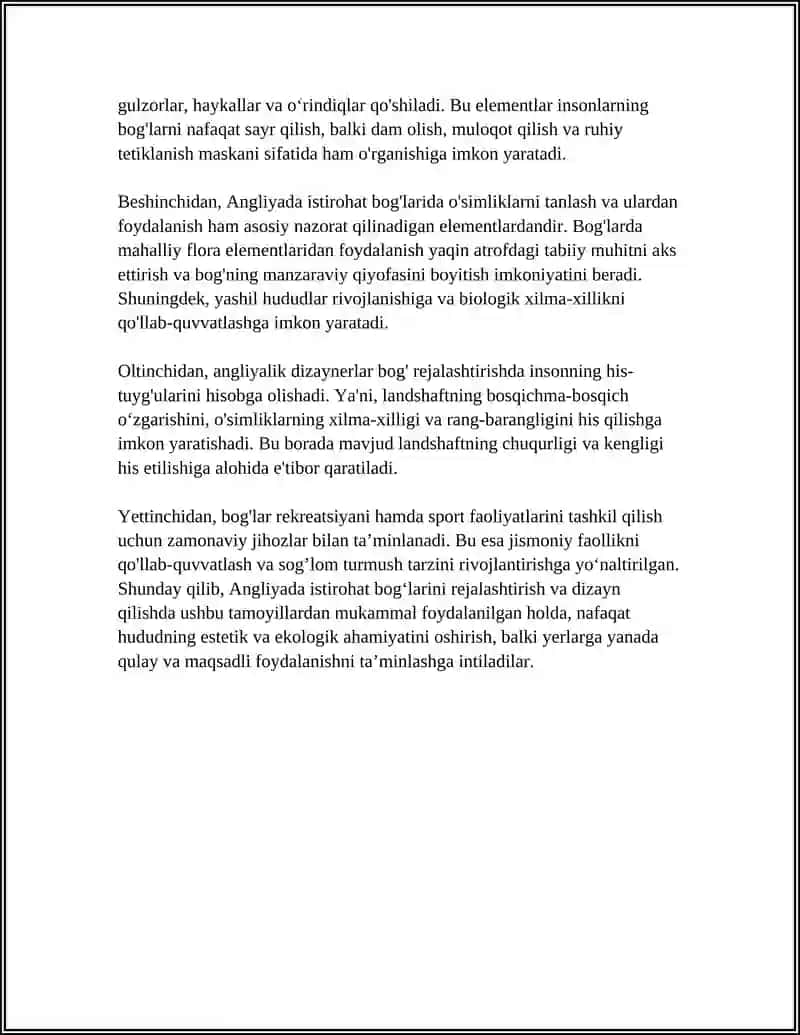 ISTIROHAT BOG'LARI - BARPO ETISH BO'YICHA ANGLIYA TAJRIBASINI O'RGANISH 4