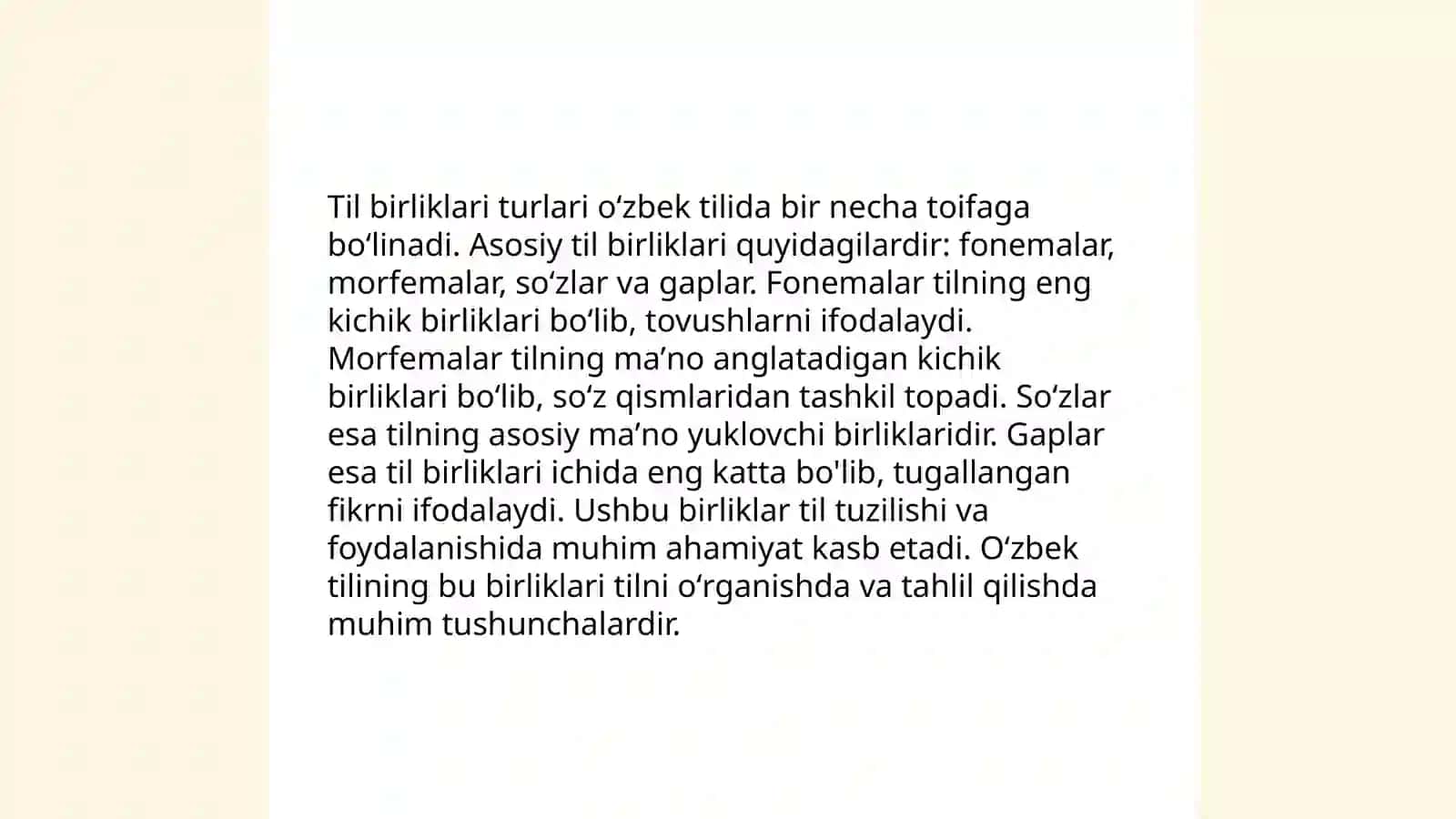 Til sathlari va uning birliklari 4