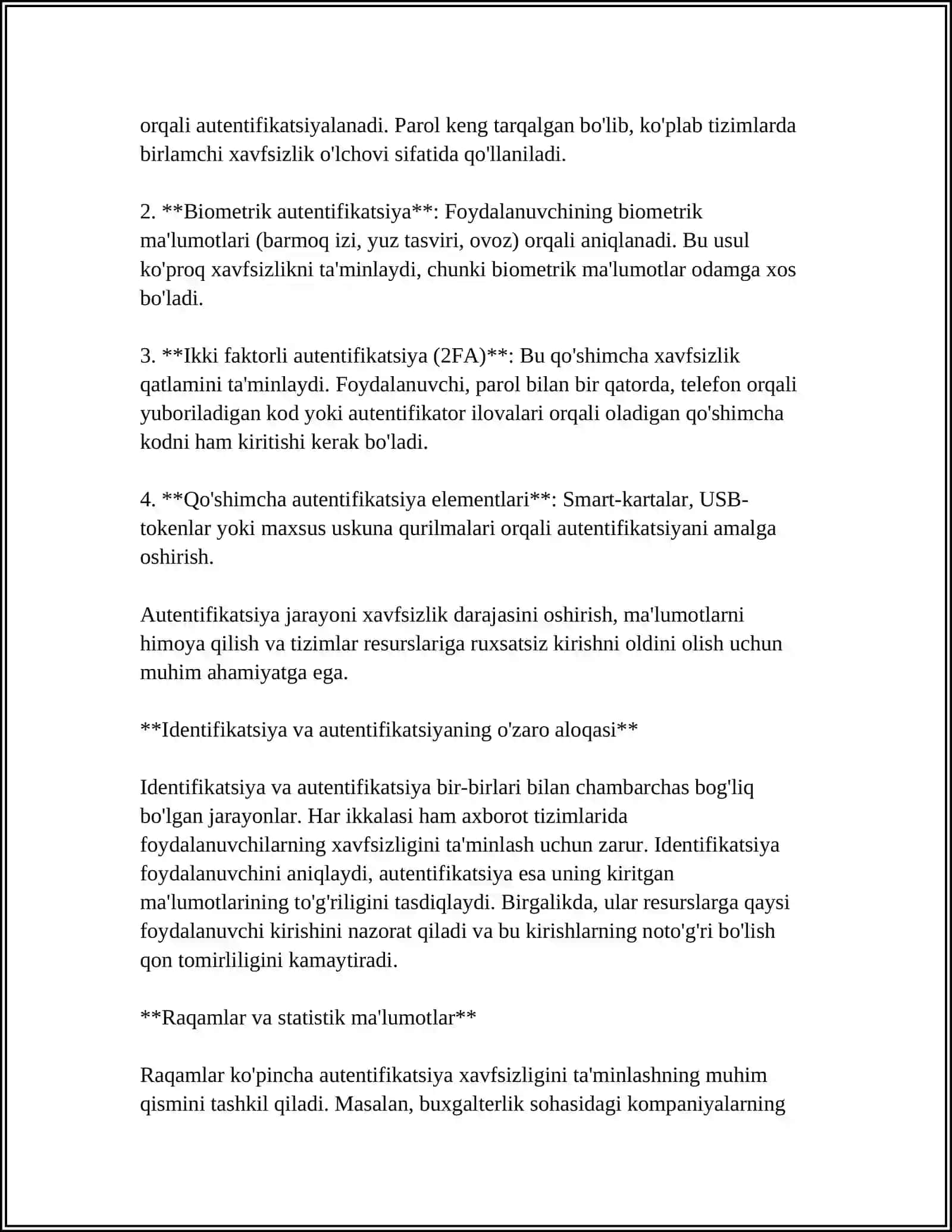 IDENTIFIKATSIYA VA AUTENTIFIKATSIYA TUSHUNCHASI VA VAZIFALARI 4