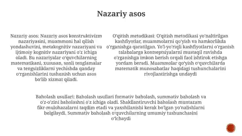 Sonli Tenglik Va Tengsizlikni Yechishga OʻRgatish Metodikasi 4