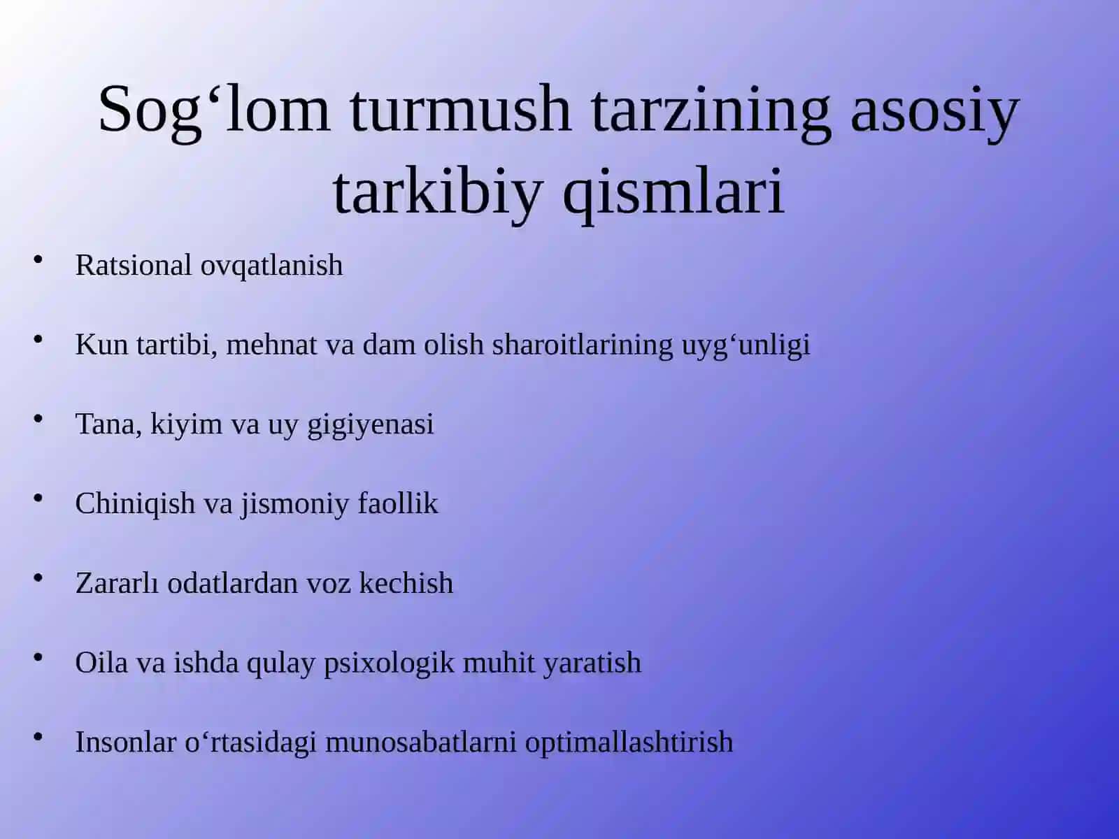 Zamonaviy shaxsiy gigiyena va psixologiyenaning ma'ruzasi 4