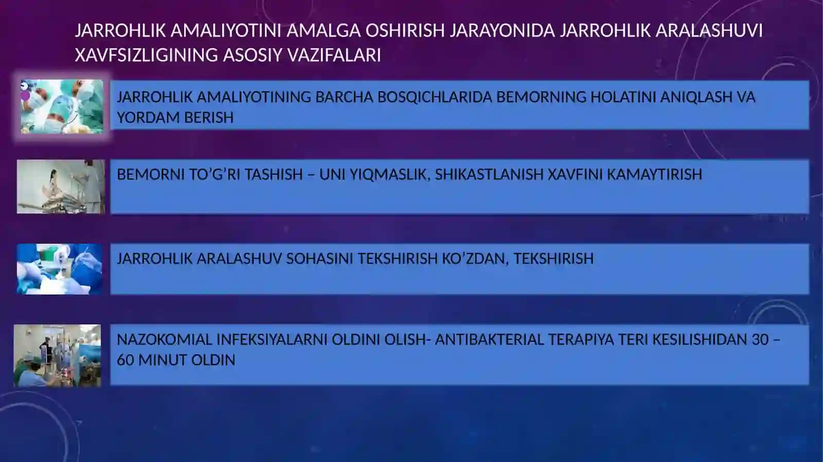 Jarrohlik aralashuvlar bilan bog’liq asorotlarning oldini olish 4