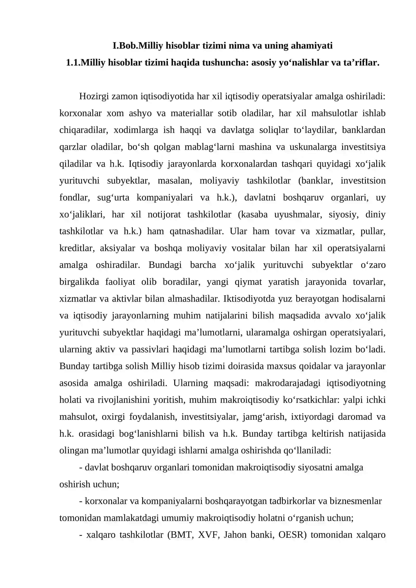 Milliy hisoblar tizimida yalpi ichki mahsulot ko'rsatkichini hisoblash shartlari va usullari 4