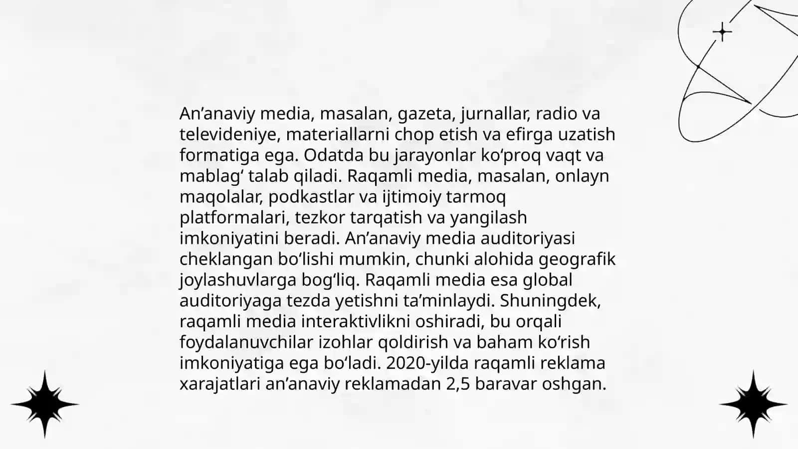 Media maydon tuzilishi, ta'siri va media maydonda axborot tarqatish madaniyati 4