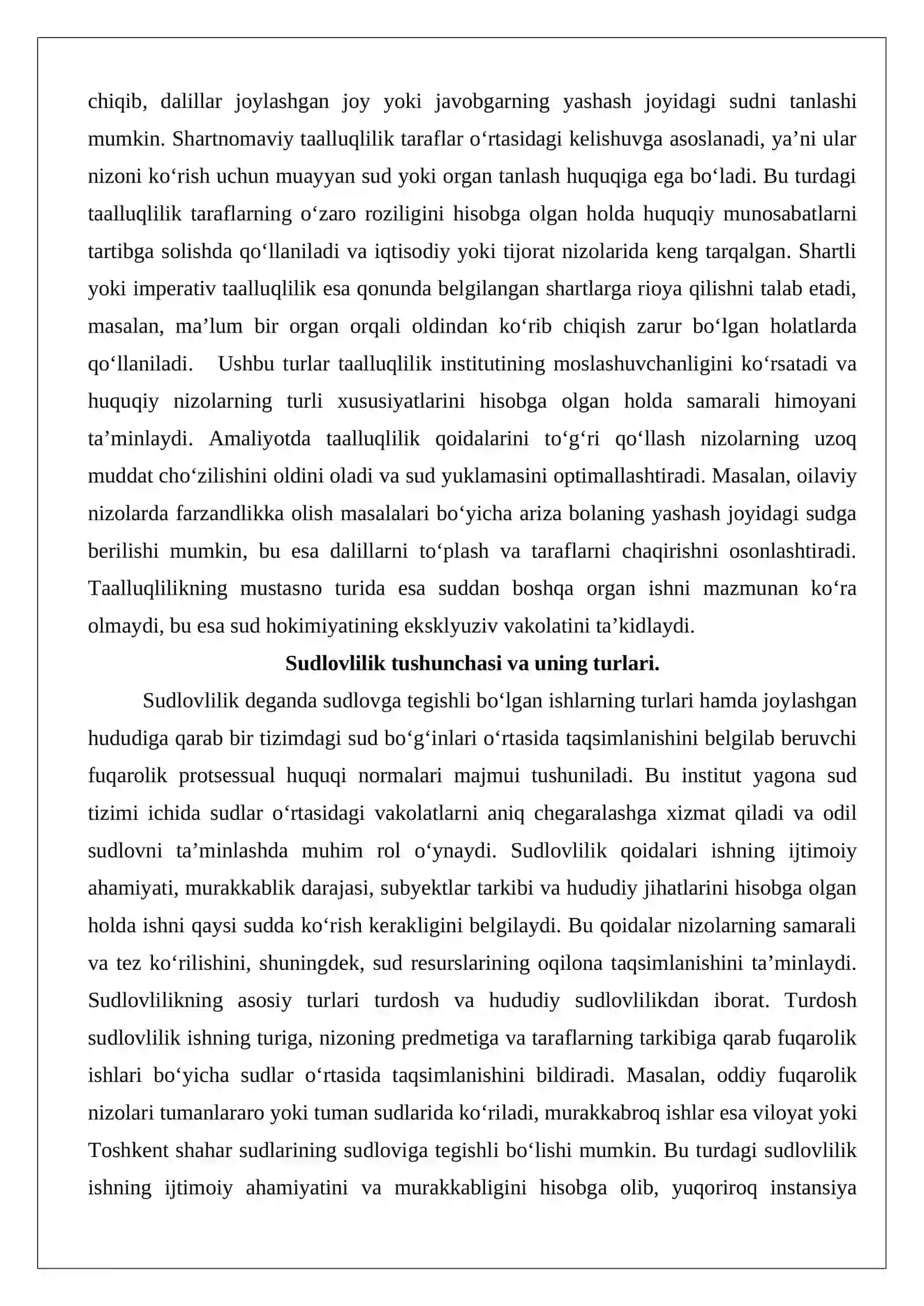 Taalluqlilik va sudlovlilik qoidalariga rioya qilmaslik oqibatlari 4