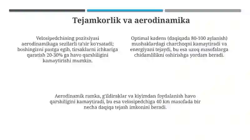 Shossedagi poyga lardagi velosport texnikasi va taktikasi 4