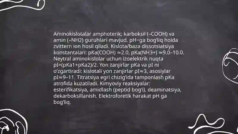Peptid va oqsilarning funksiyalari. Oqsillarning fizik kimyoviy xossalari 4
