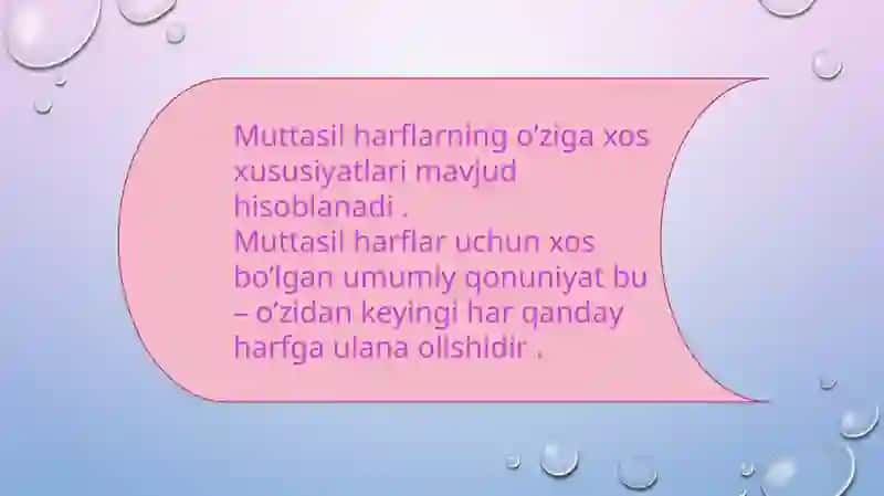Muttasil harflar va ularning yozuvda ifodalanishi haqida tushuncha 4