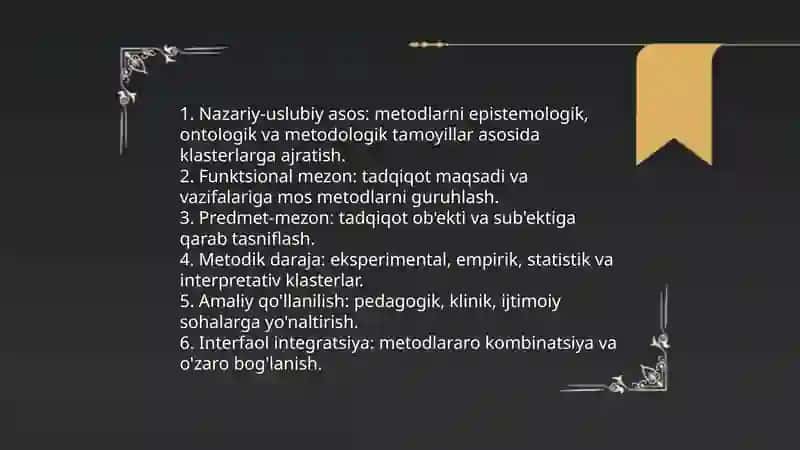 Psixologiya fanining ilmiy tadqiqot metodlarini klaster interfaol metodi asosida yoritib bering va tizimga joylang 4