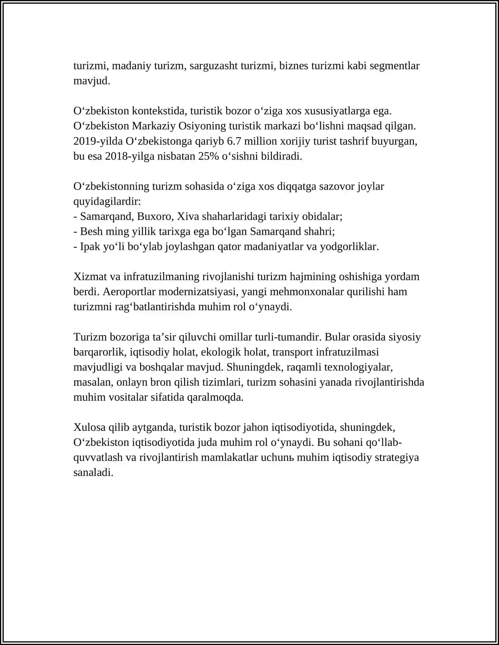 TURISTIK BOZOR TUSHUNCHASI VA VAZIFALARI 4