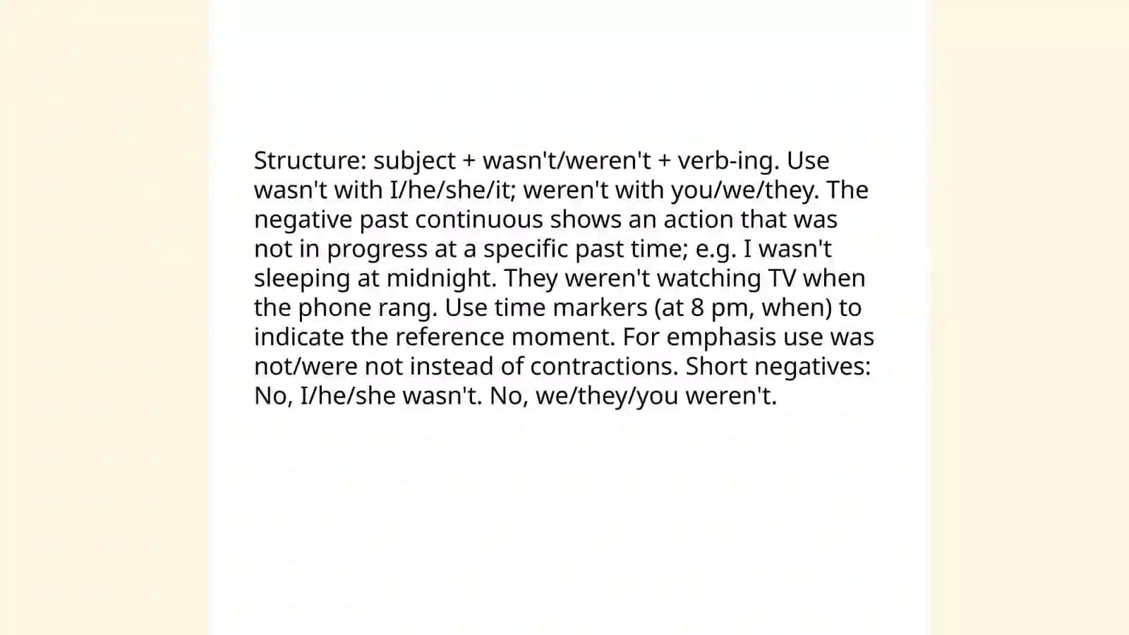 Past continuous tense 4