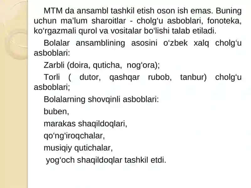 Bolalarni o‘zbek xalq cholg‘u asboblarini o'rgatish 4