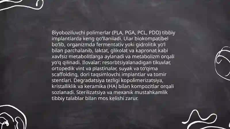 Polimerlarning tibbiyotda qoʻllanilishi 4