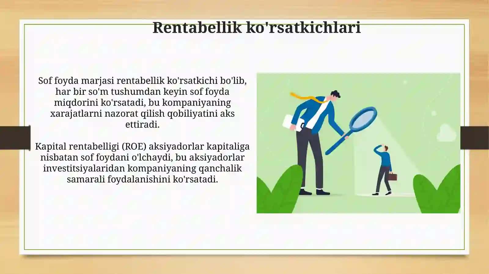 Kompaniyaning samaradorligini baholash usullari 4