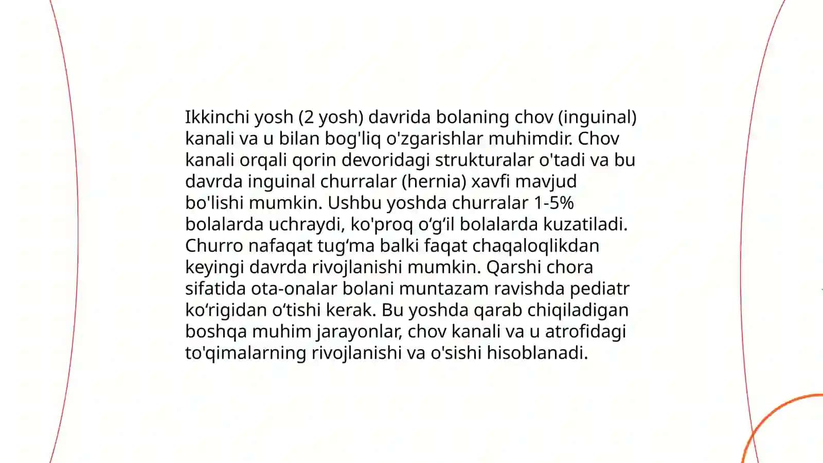Chov kanalining yosh va jinsga nisbatan xususiyatlari, ichki va tashqi faktorlarning chov churralari va rivojlanish nuqsonlarining hosil bo’lishiga ta'siri 4