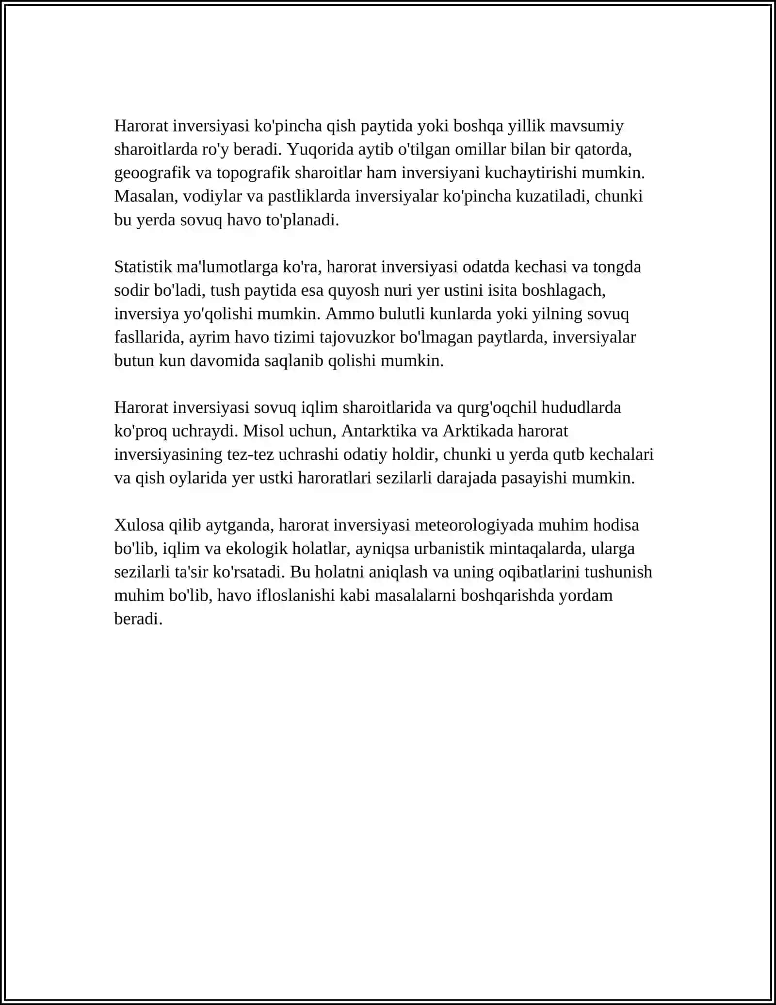 HARORAT INVERSIYALARI ULARNING KELIB CHIQISHI 4