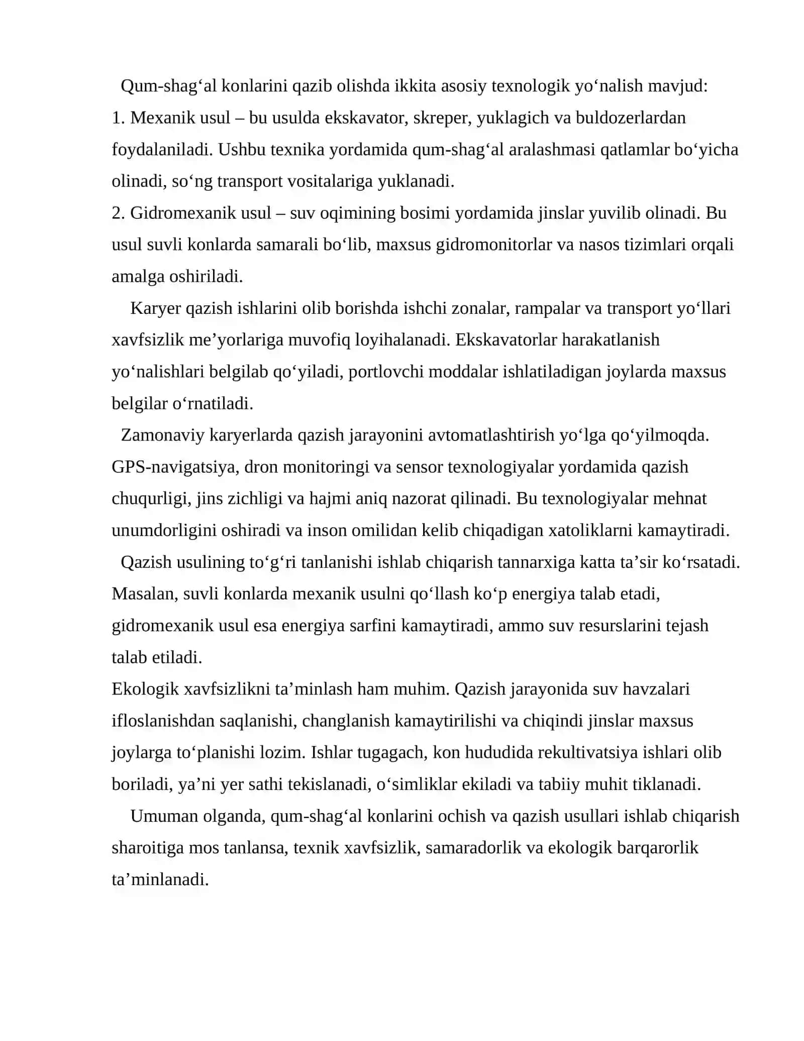 Qum-shag‘al konlarini qazib olish texnologiyasi 4