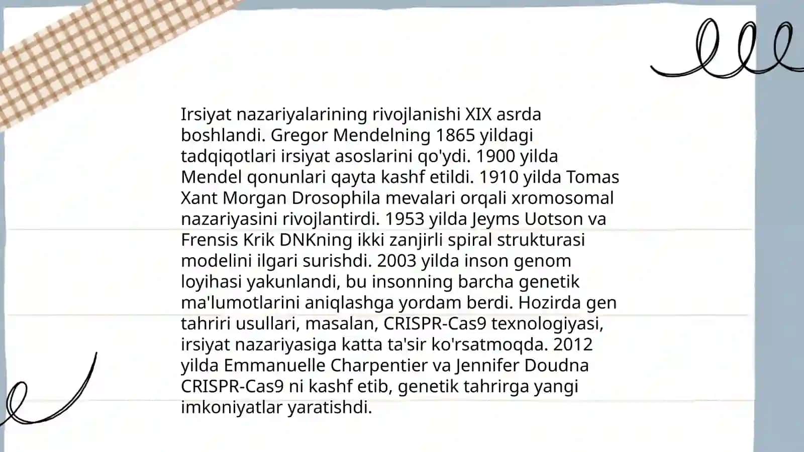 Irsiyat qonuniyatlarining kashf etilishi, irsiyatning xromosoma nazariyasining mohiyati 4