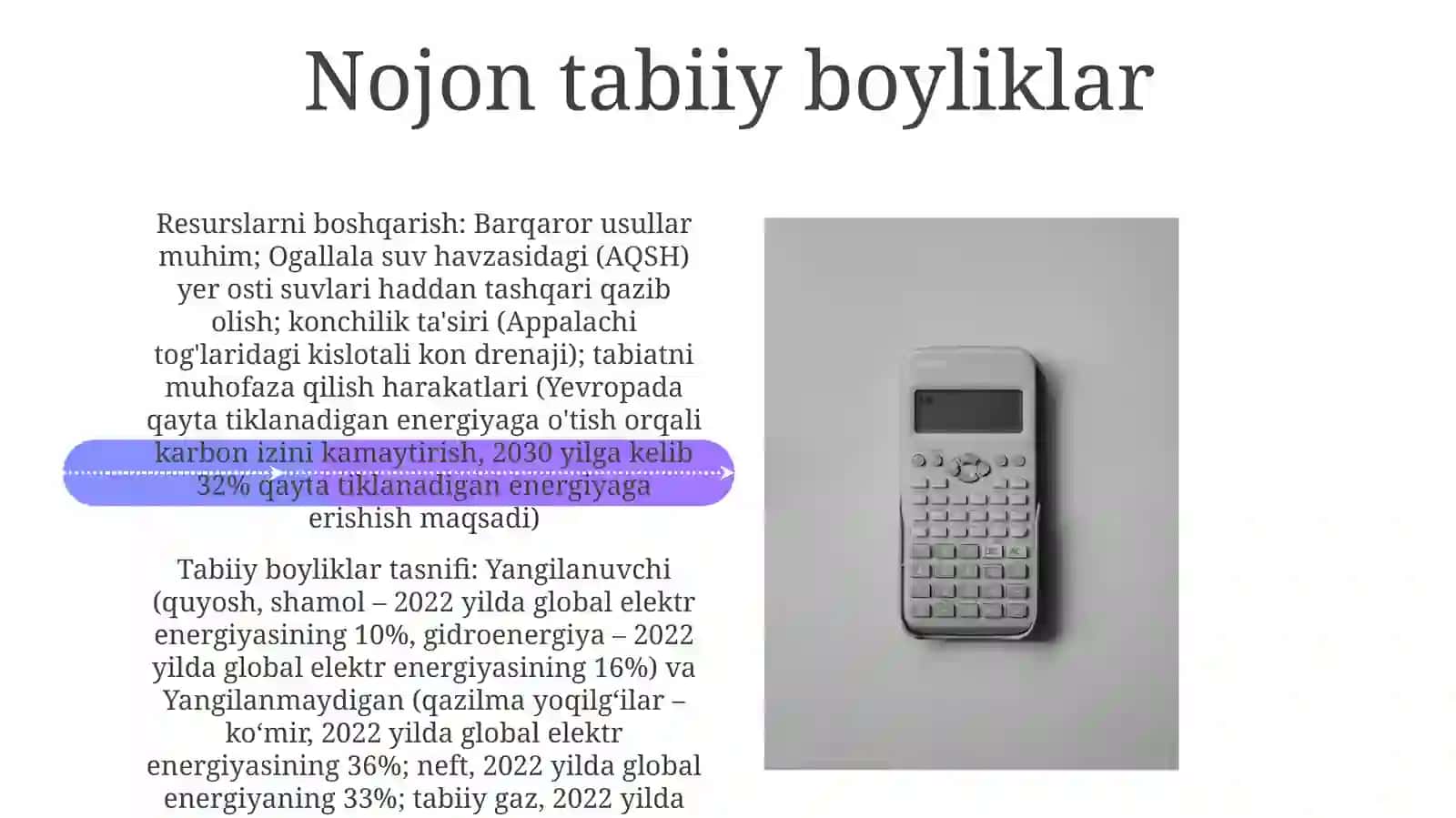 Tabiiy resurslar va ularning klassifikatsiyasi 4