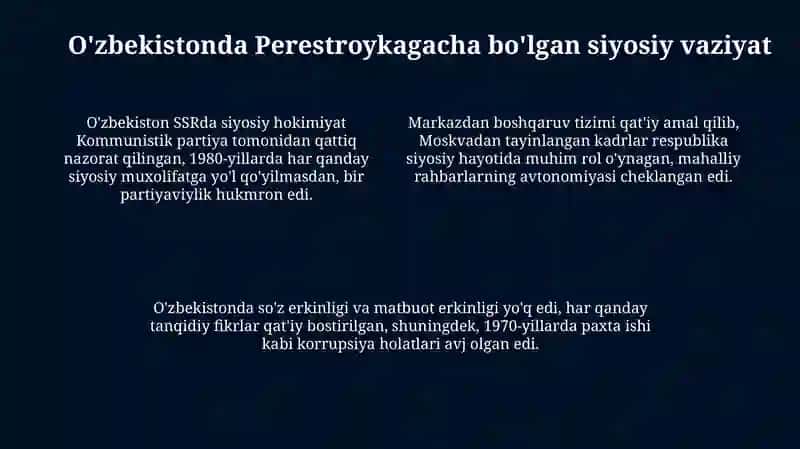 Qayta qurish” siyosati va uning O‘zbekistonga ta’siri 4