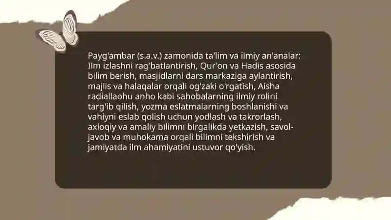 Islom dinida fan va taʼlim madaniyat va sanʼatga munosabat 4