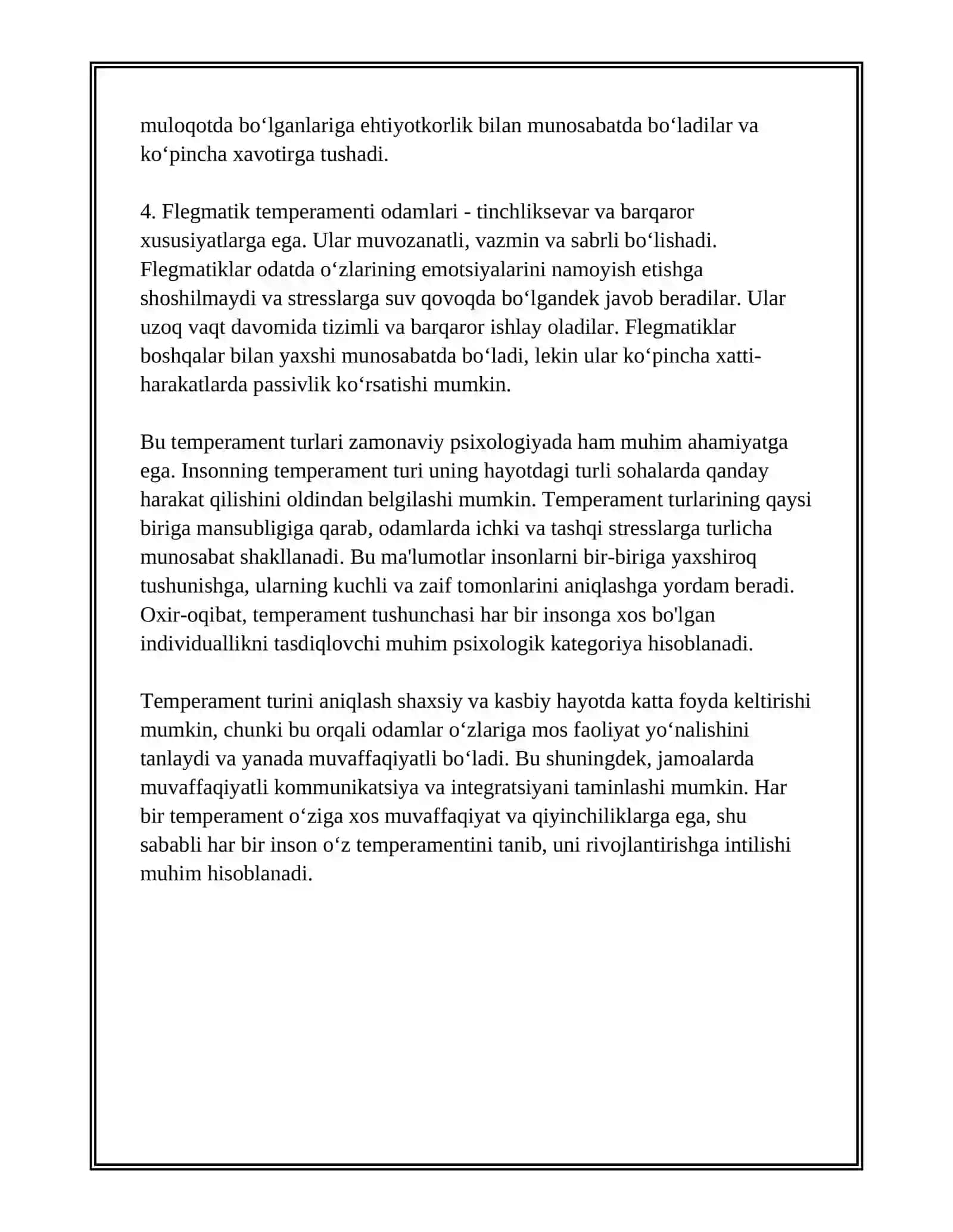 TEMPERAMENT VA UNING NAZARIYALARI.XARAKTER HAQIDA TUSHUNCHA 4