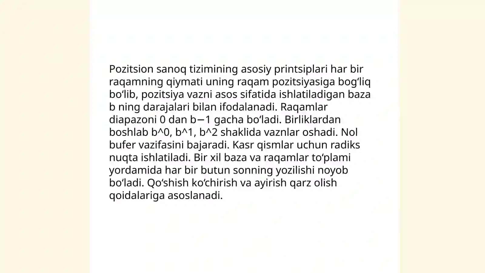Turli sanoq sistemalari haqida tushuncha 4