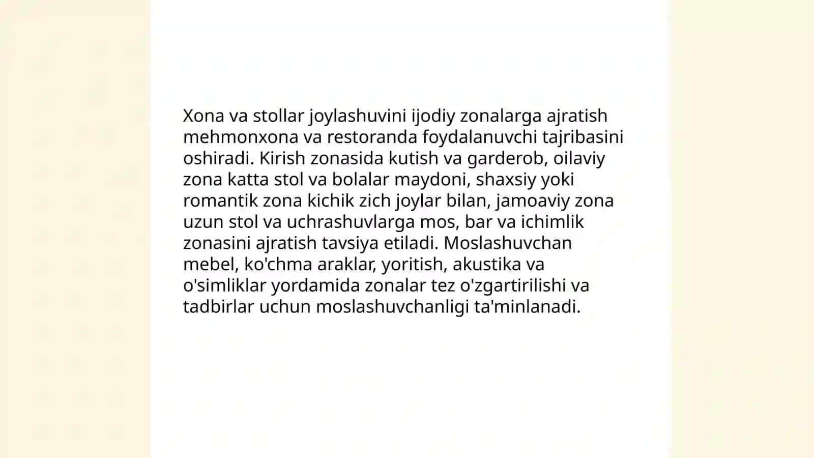 Mehmonxona va restoranlarda joylashtirish vositalarini boshqarishda kreativ fikrlash va ijodkorlik 4