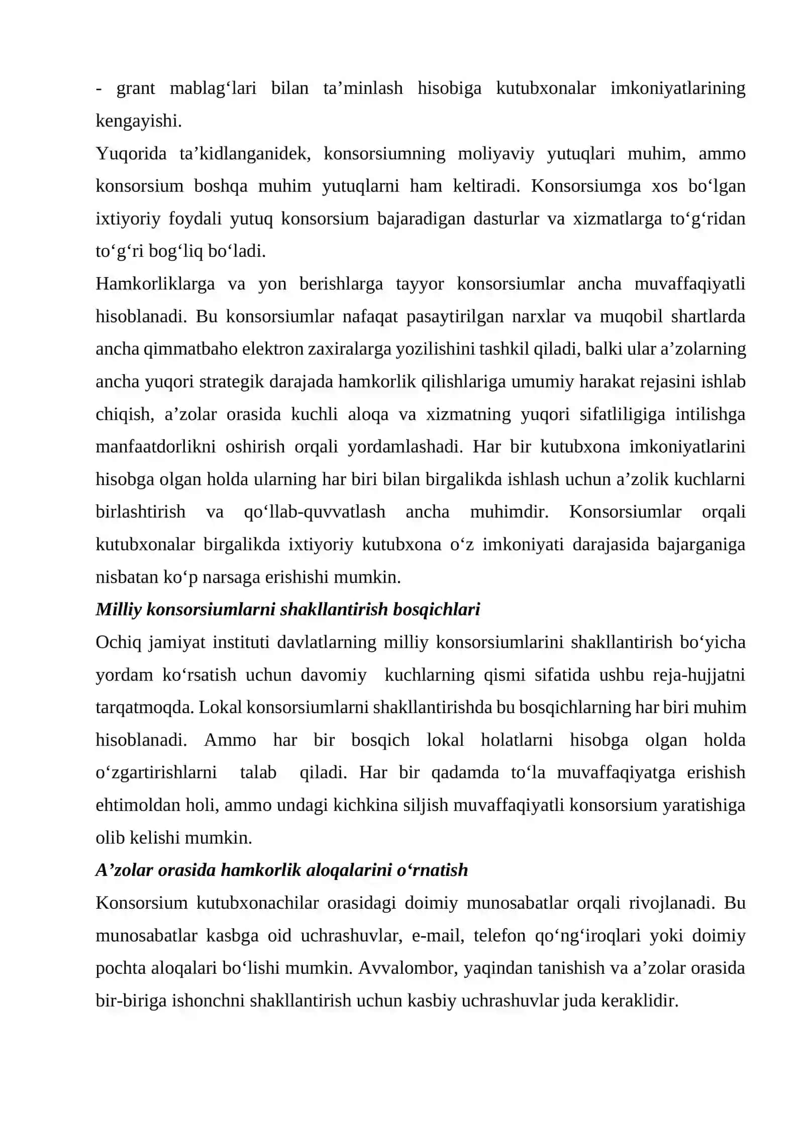Kutubxona konsorsiumlarining maqsad va vazifalari, afzalliklari 4