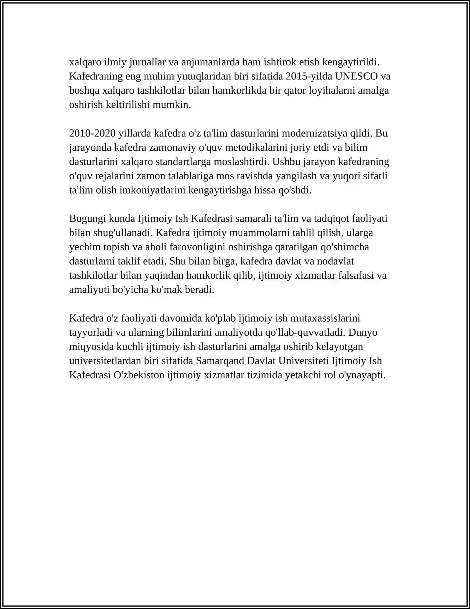 SAMARQAND DAVLAT UNIVERSITETI IJTIMOIY ISH KAFEDRASI 4